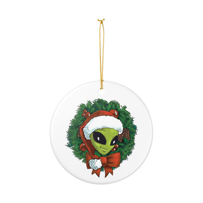 Christmas Wreath Ceramic Ornament