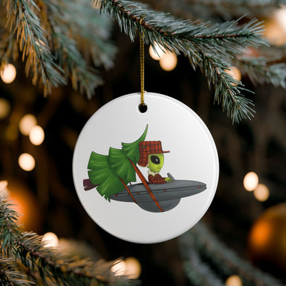 The Tree Hauler Ceramic Ornament